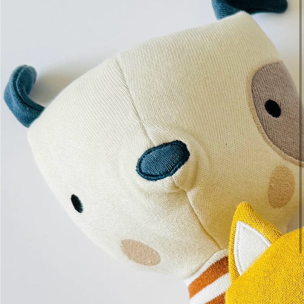 Kids Plush Toy with Cream and Blue Accents